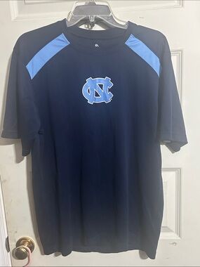 Men's Navy Short-Sleeve Athletic Tee with Carolina Logo OLIMB